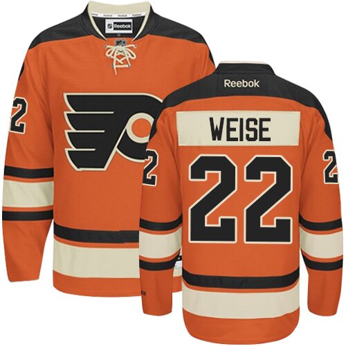 Men's Philadelphia Flyers #22 Dale Weise Reebok Orange New Third Authentic NHL Jersey