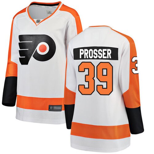 Women's Philadelphia Flyers #39 Nate Prosser Fanatics Branded White Away Breakaway Hockey Jersey
