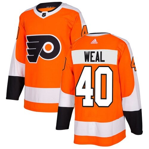 Youth Philadelphia Flyers #40 Jordan Weal Orange Home Premier Hockey Jersey