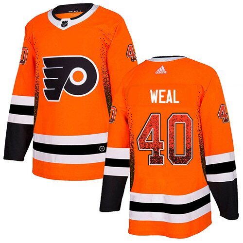 Men's Philadelphia Flyers #40 Jordan Weal Orange Authentic Drift Fashion Hockey Jersey