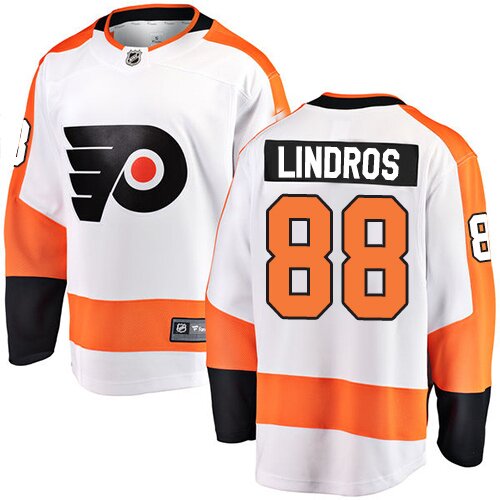 Youth Philadelphia Flyers #88 Eric Lindros Fanatics Branded White Away Breakaway Hockey Jersey