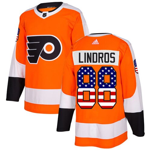 Youth Philadelphia Flyers #88 Eric Lindros Orange Authentic USA Flag Fashion Hockey Jersey