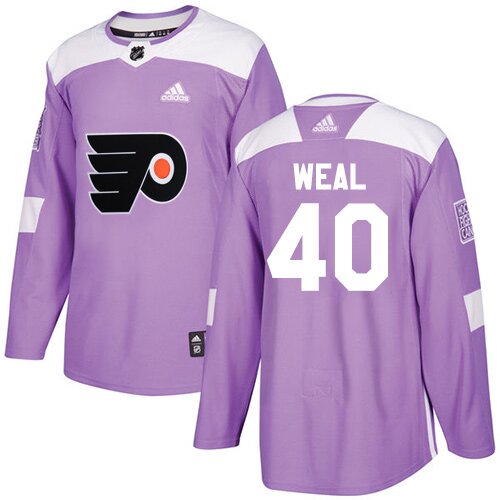 Youth Philadelphia Flyers #40 Jordan Weal Purple Authentic Fights Cancer Practice Hockey Jersey