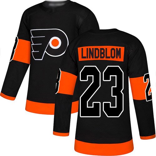Men's Philadelphia Flyers #23 Oskar Lindblom Black Alternate Premier Hockey Jersey