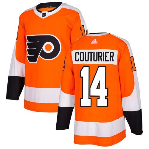 Men's Philadelphia Flyers #14 Sean Couturier Orange Home Authentic Hockey Jersey