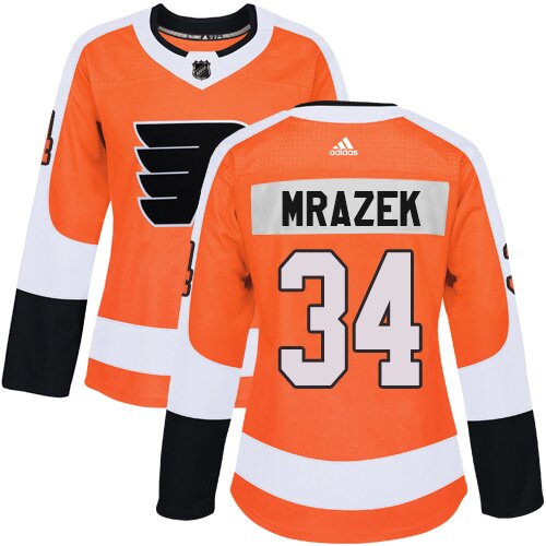 Women's Philadelphia Flyers #34 Petr Mrazek Adidas Orange Home Premier NHL Jersey