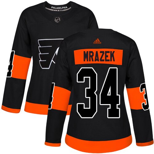 Women's Philadelphia Flyers #34 Petr Mrazek Reebok Orange New Third Authentic NHL Jersey