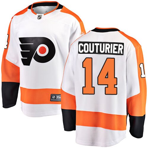 Men's Philadelphia Flyers #14 Sean Couturier Fanatics Branded White Away Breakaway Hockey Jersey