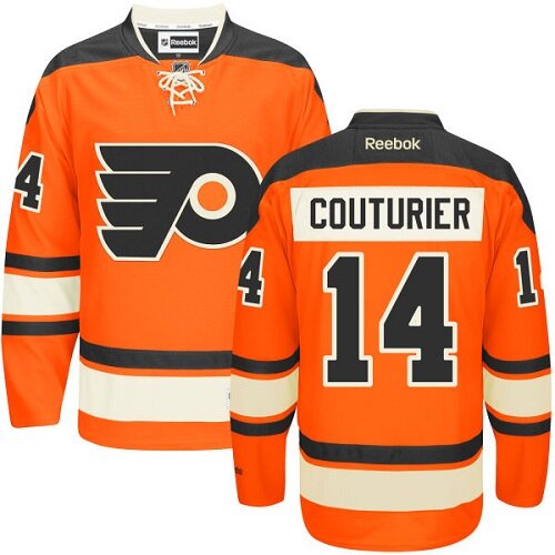 Men's Philadelphia Flyers #14 Sean Couturier Reebok Orange New Third Authentic NHL Jersey