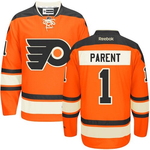 Men's Philadelphia Flyers #1 Bernie Parent Black Alternate Premier Hockey Jersey