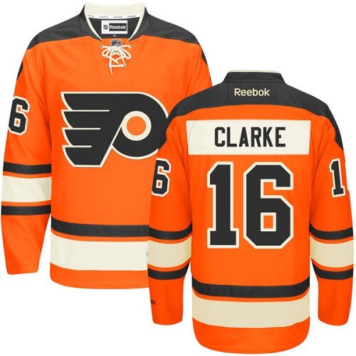 Men's Philadelphia Flyers #16 Bobby Clarke Reebok Orange New Third Authentic NHL Jersey