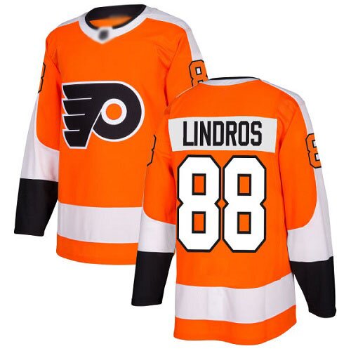 Men's Philadelphia Flyers #88 Eric Lindros Orange Home Premier Hockey Jersey