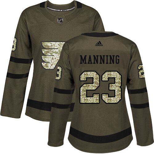 Women's Philadelphia Flyers #23 Brandon Manning Adidas Green Authentic Salute To Service NHL Jersey