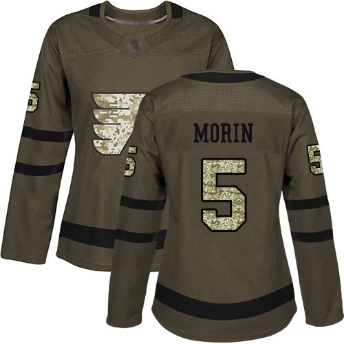 Women's Philadelphia Flyers #5 Samuel Morin Green Authentic Salute To Service Hockey Jersey