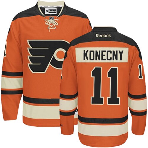 Men's Philadelphia Flyers #11 Travis Konecny Black Alternate Premier Hockey Jersey