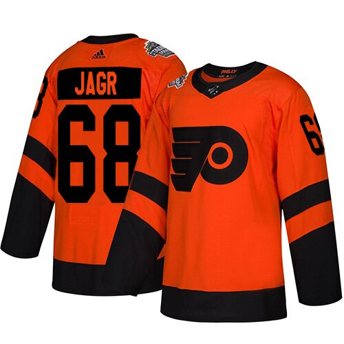 Youth Philadelphia Flyers #68 Jaromir Jagr Orange Authentic 2019 Stadium Series Hockey Jersey