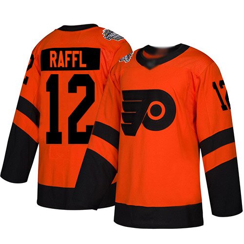 Men's Philadelphia Flyers #12 Michael Raffl Orange Authentic 2019 Stadium Series Hockey Jersey