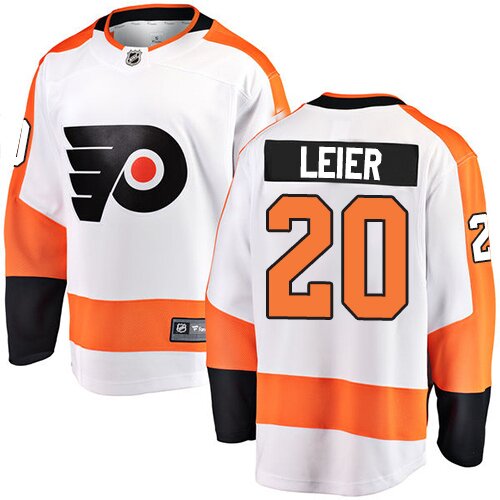 Youth Philadelphia Flyers #20 Taylor Leier Fanatics Branded White Away Breakaway Hockey Jersey