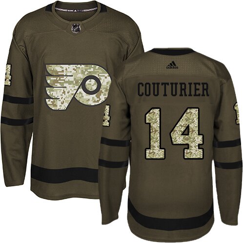 Youth Philadelphia Flyers #14 Sean Couturier Green Authentic Salute To Service Hockey Jersey