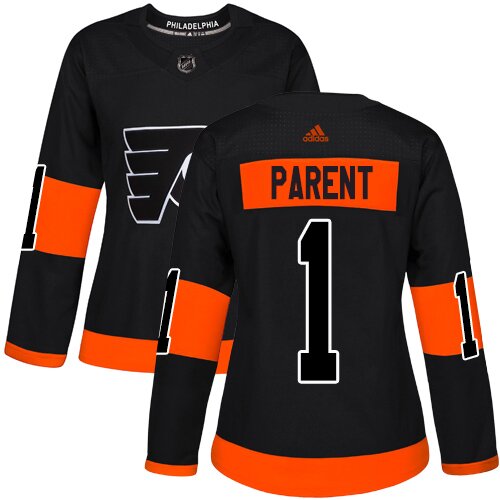 Women's Philadelphia Flyers #1 Bernie Parent Black Alternate Premier Hockey Jersey