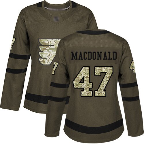 Women's Philadelphia Flyers #47 Andrew MacDonald Green Authentic Salute To Service Hockey Jersey